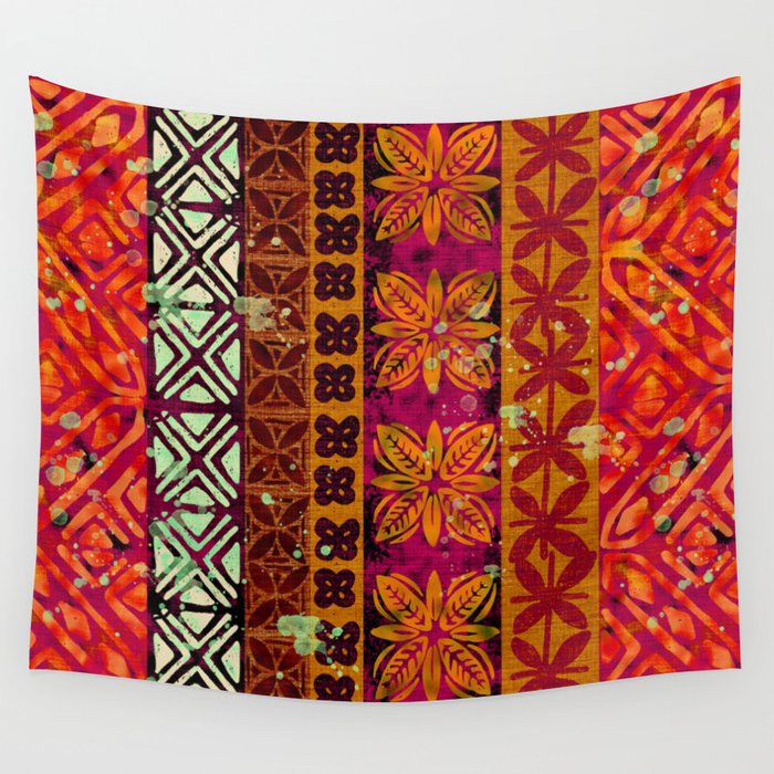 Vintage Hawaii Barkcloth Beachy design 204b Wall Tapestry Gallery Image 4