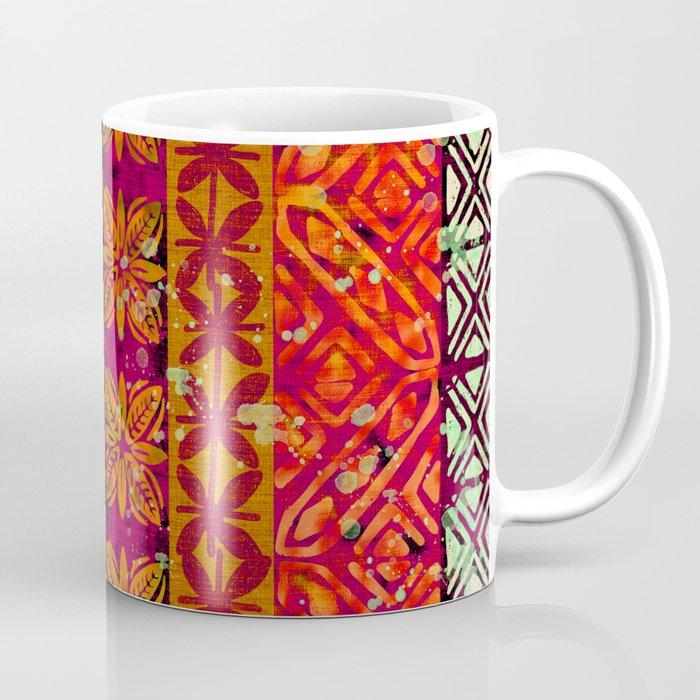 Vintage Hawaii Barkcloth Beachy design 204b Coffee Mug Gallery Image 1