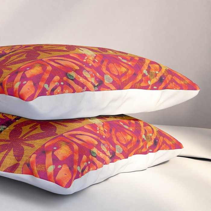 Vintage Hawaii Barkcloth Beachy design 204b Pillow Sham Gallery Image 3