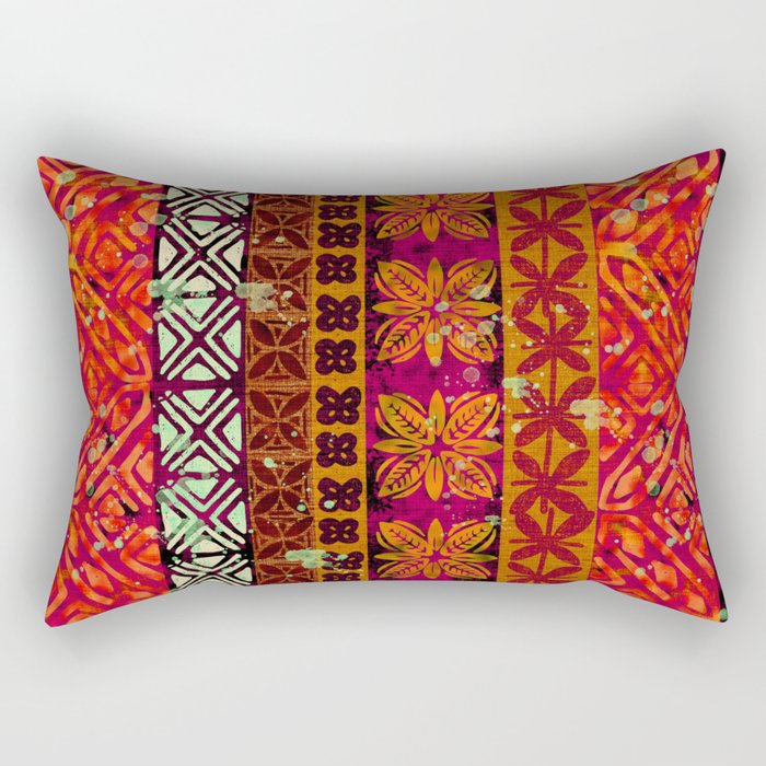 Vintage Hawaii Barkcloth Beachy design 204b Rectangular Pillow Gallery Image 2