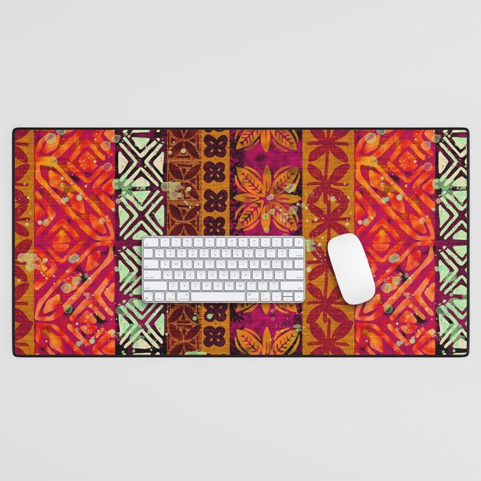Vintage Hawaii Barkcloth Beachy design 204b Desk Mat Gallery Image 1