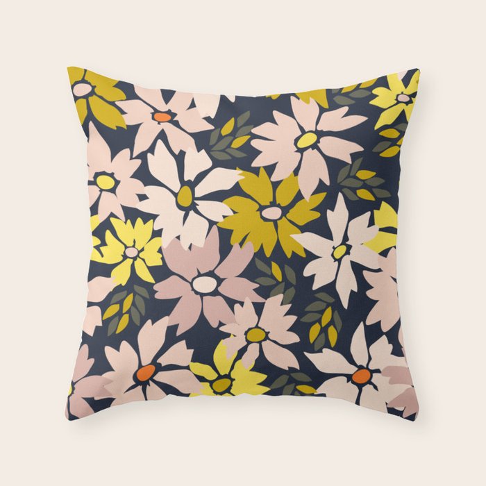 Garden time - bold floral pattern Throw Pillow Gallery Image 1