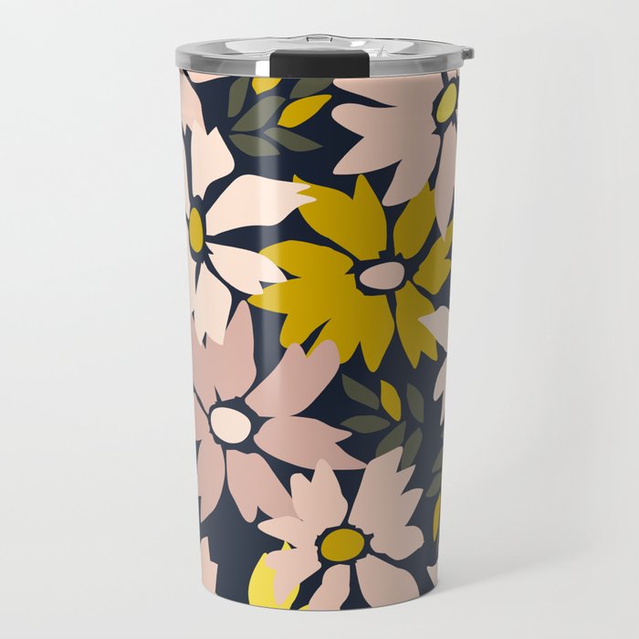 Garden time - bold floral pattern Travel Mug Gallery Image 1