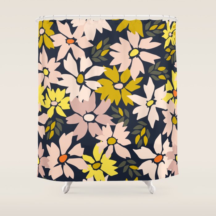 Garden time - bold floral pattern Shower Curtain Gallery Image 1