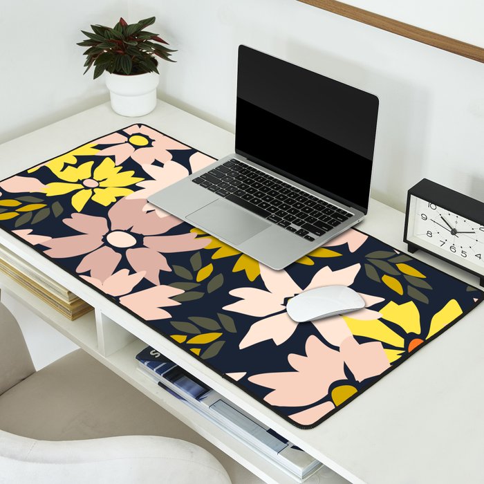 Garden time - bold floral pattern Desk Mat Gallery Image 2