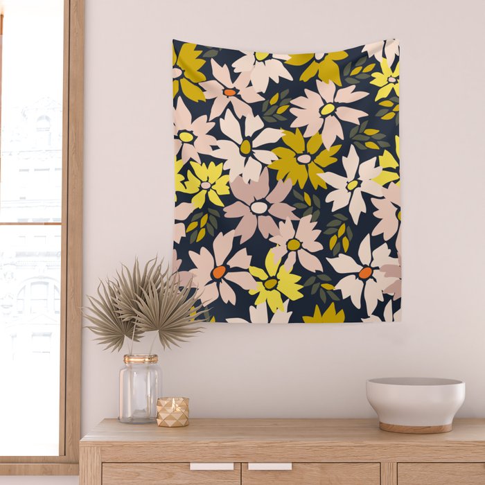 Garden time - bold floral pattern Wall Tapestry Gallery Image 2