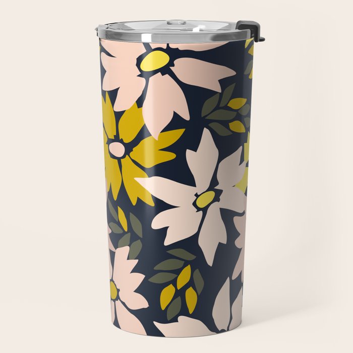 Garden time - bold floral pattern Travel Mug Gallery Image 2