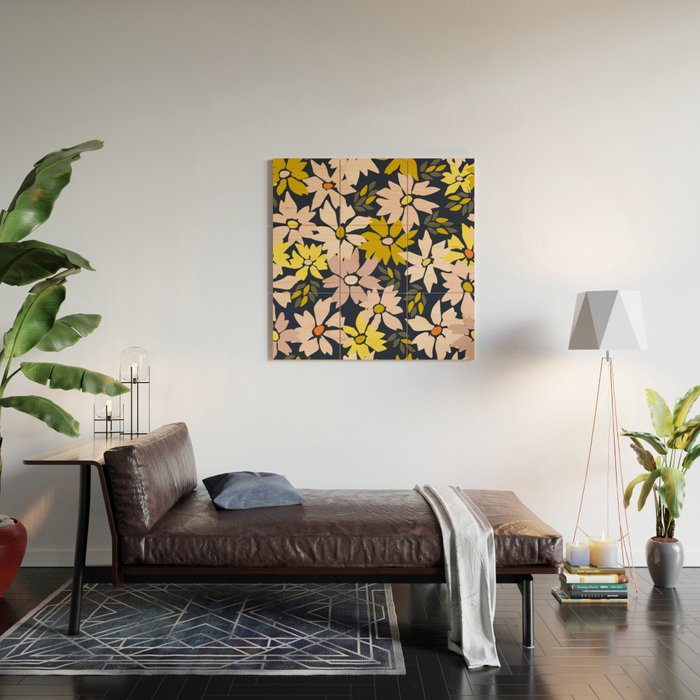 Garden time - bold floral pattern Wood Wall Art Gallery Image 2