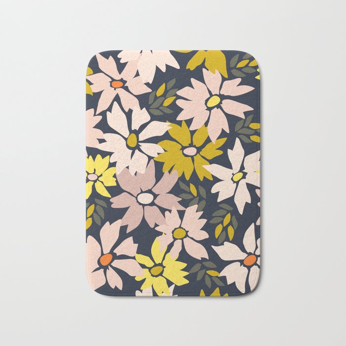 Garden time - bold floral pattern Bath Mat Gallery Image 1