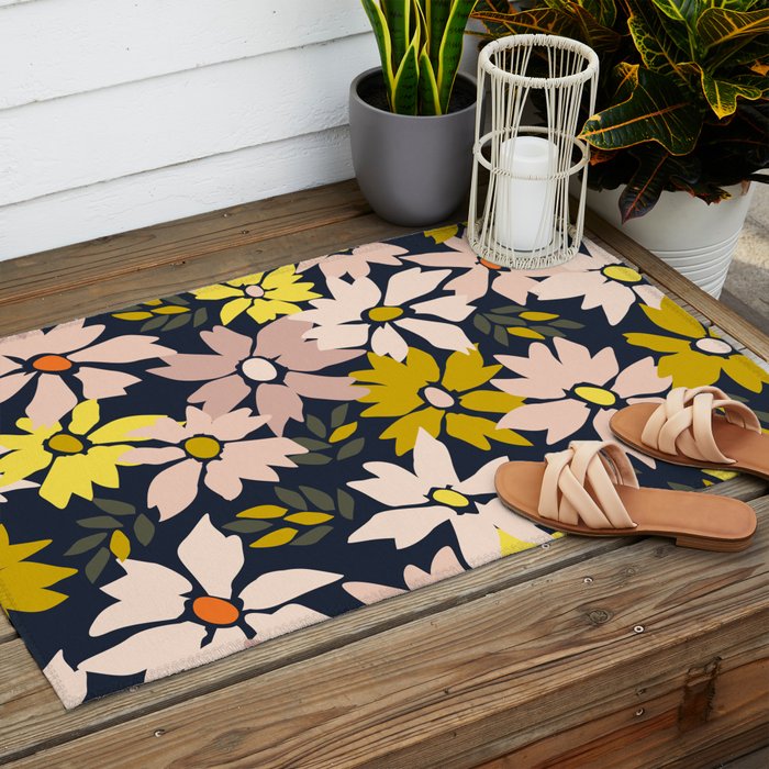Garden time - bold floral pattern Outdoor Rug Gallery Image 2
