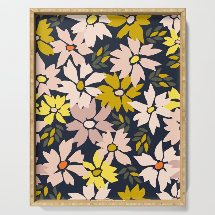 Garden time - bold floral pattern Serving Tray Gallery Image 1