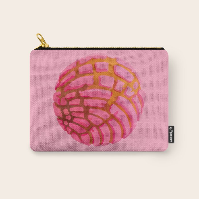 Pink concha bread mexican concha pan dulce mexican food lover Carry All Pouch Gallery Image 1