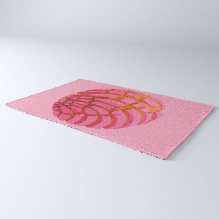 Pink concha bread mexican concha pan dulce mexican food lover Rug Gallery Image 3