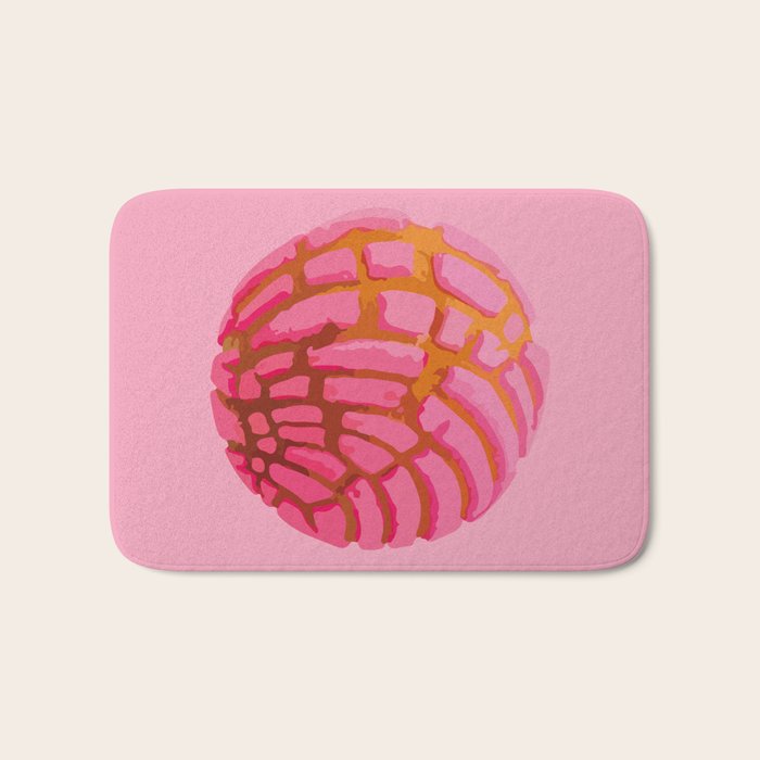 Pink concha bread mexican concha pan dulce mexican food lover Bath Mat Gallery Image 1