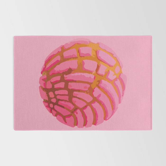 Pink concha bread mexican concha pan dulce mexican food lover Rug Gallery Image 2