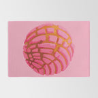 Pink concha bread mexican concha pan dulce mexican food lover Rug Gallery Image 2