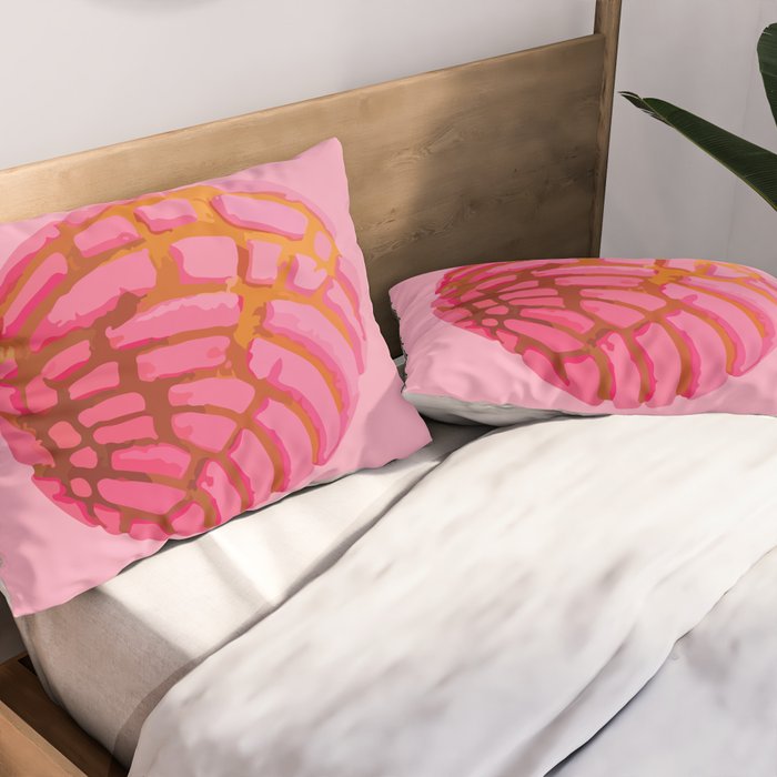 Pink concha bread mexican concha pan dulce mexican food lover Pillow Sham Gallery Image 2