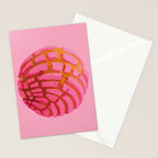 Pink concha bread mexican concha pan dulce mexican food lover Stationery Card Gallery Image 2