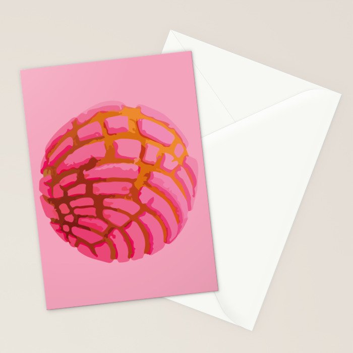 Pink concha bread mexican concha pan dulce mexican food lover Stationery Card Gallery Image 2