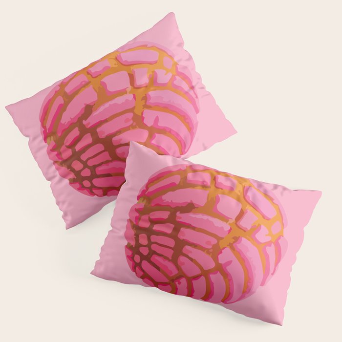 Pink concha bread mexican concha pan dulce mexican food lover Pillow Sham Gallery Image 1