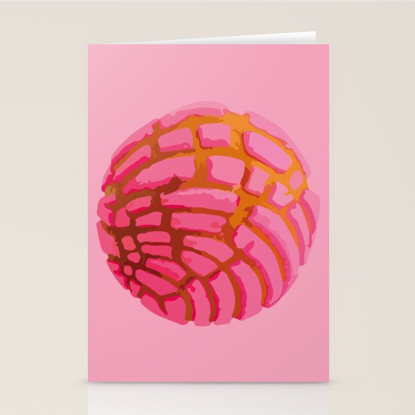 Pink concha bread mexican concha pan dulce mexican food lover Stationery Card Gallery Image 2