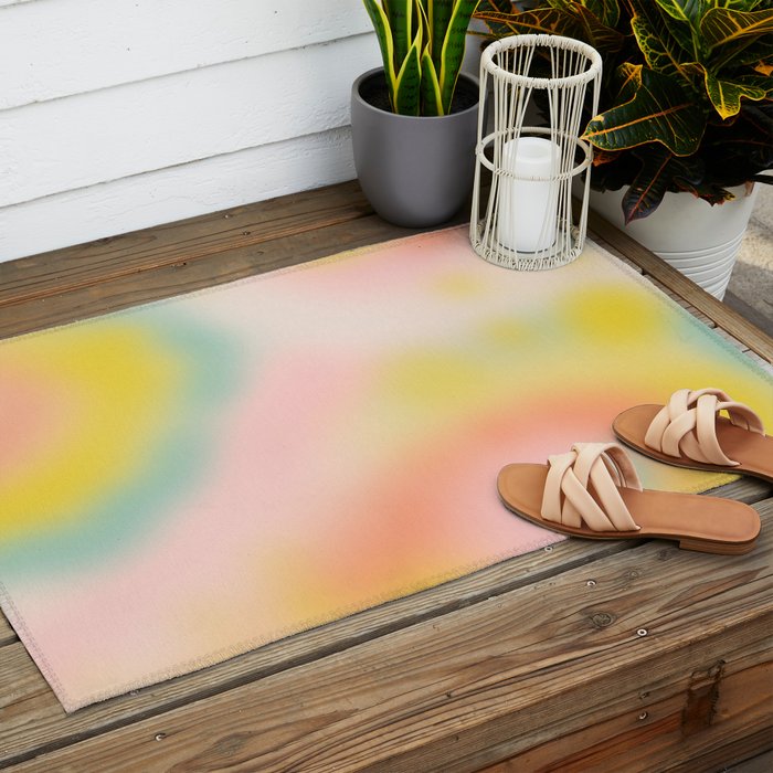 Soft pastel dream space Outdoor Rug Gallery Image 2