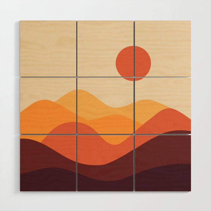 Geometric Landscape 21 Wood Wall Art Gallery Image 1