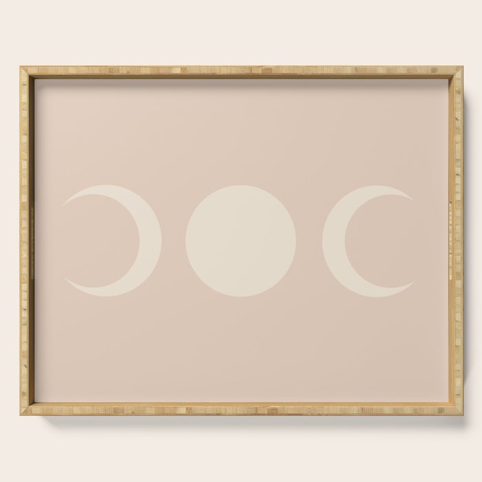 Moon Shapes Minimalism - Ethereal Light Serving Tray Gallery Image 1