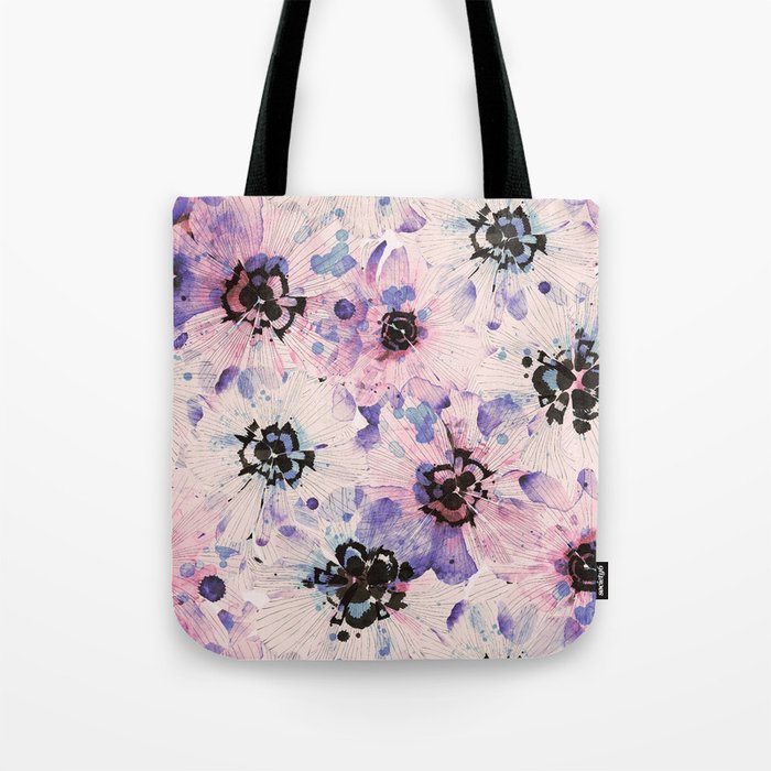 Abstract flowered paint modern Tote Bag Gallery Image 1