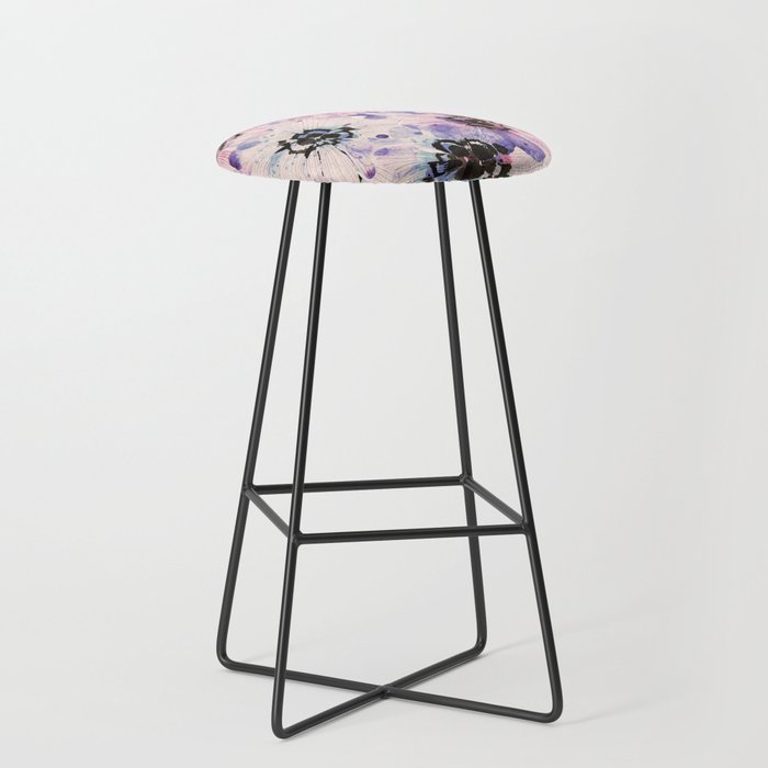 Abstract flowered paint modern Stool Gallery Image 1