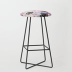 Abstract flowered paint modern Stool Gallery Image 1