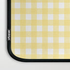 Gingham Check Plaid Pattern in Butter Yellow and White Laptop Sleeve Gallery Image 3