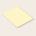 Gingham Check Plaid Pattern in Butter Yellow and White Notebook Gallery Image 2