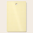 Gingham Check Plaid Pattern in Butter Yellow and White Cutting Board Gallery Image 1