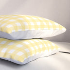 Gingham Check Plaid Pattern in Butter Yellow and White Pillow Sham Gallery Image 3
