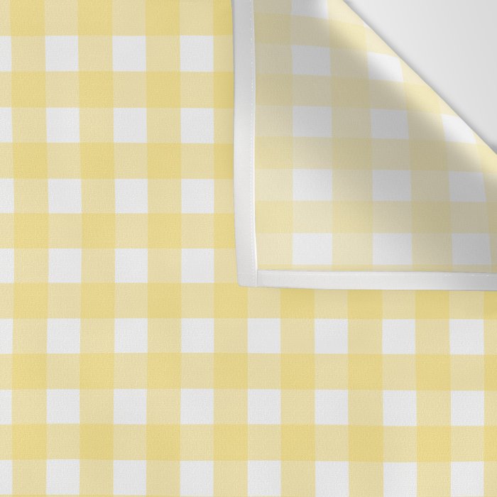 Gingham Check Plaid Pattern in Butter Yellow and White Wall Tapestry Gallery Image 3
