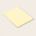 Gingham Check Plaid Pattern in Butter Yellow and White Notebook Gallery Image 3