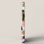 Pink, Mint, Navy & Gold Abstract Print, Nursery Art, Little Girls Room iPhone Case Gallery Image 2
