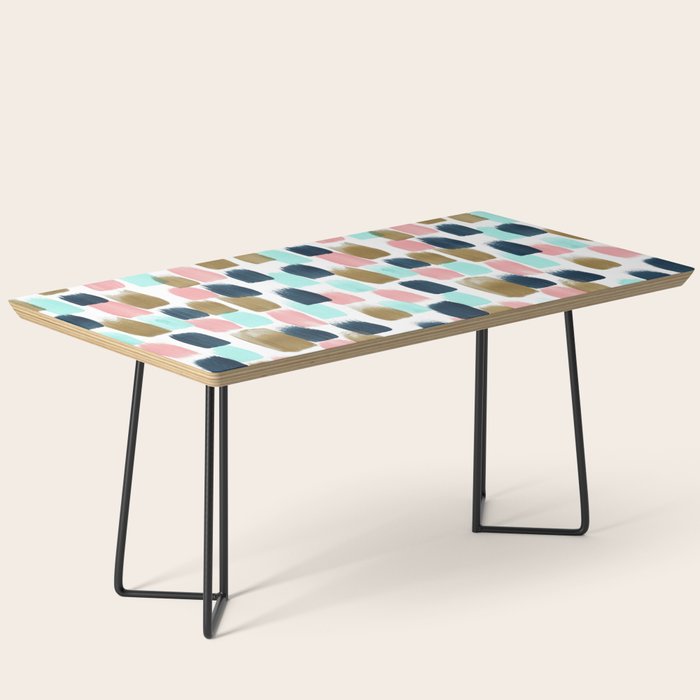 Pink, Mint, Navy & Gold Abstract Print, Nursery Art, Little Girls Room Coffee Table