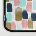 Pink, Mint, Navy & Gold Abstract Print, Nursery Art, Little Girls Room Laptop Sleeve Gallery Image 3