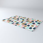 Pink, Mint, Navy & Gold Abstract Print, Nursery Art, Little Girls Room Rug Gallery Image 3