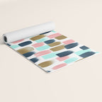 Pink, Mint, Navy & Gold Abstract Print, Nursery Art, Little Girls Room Yoga Mat Gallery Image 2