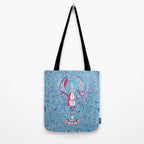 Lobster and crab coastal nostalgia summer blue Tote Bag Gallery Image 2