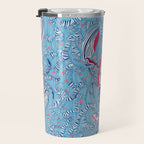 Lobster and crab coastal nostalgia summer blue Travel Mug Gallery Image 3