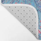 Lobster and crab coastal nostalgia summer blue Bath Mat Gallery Image 2