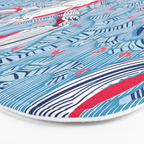 Lobster and crab coastal nostalgia summer blue Bath Mat Gallery Image 3