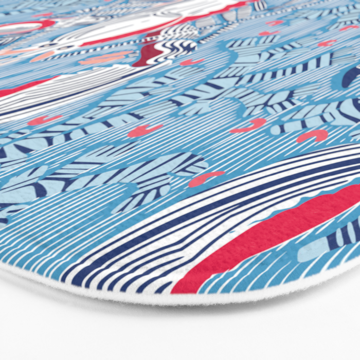 Lobster and crab coastal nostalgia summer blue Bath Mat Gallery Image 3