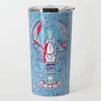 Lobster and crab coastal nostalgia summer blue Travel Mug Gallery Image 1