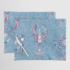 Lobster and crab coastal nostalgia summer blue Placemat Gallery Image 1