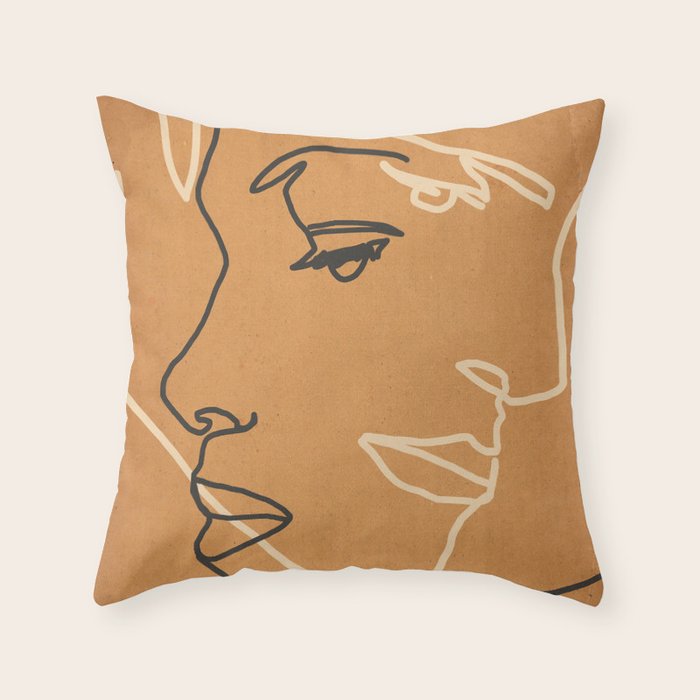 Abstract Face 15 Throw Pillow Gallery Image 1